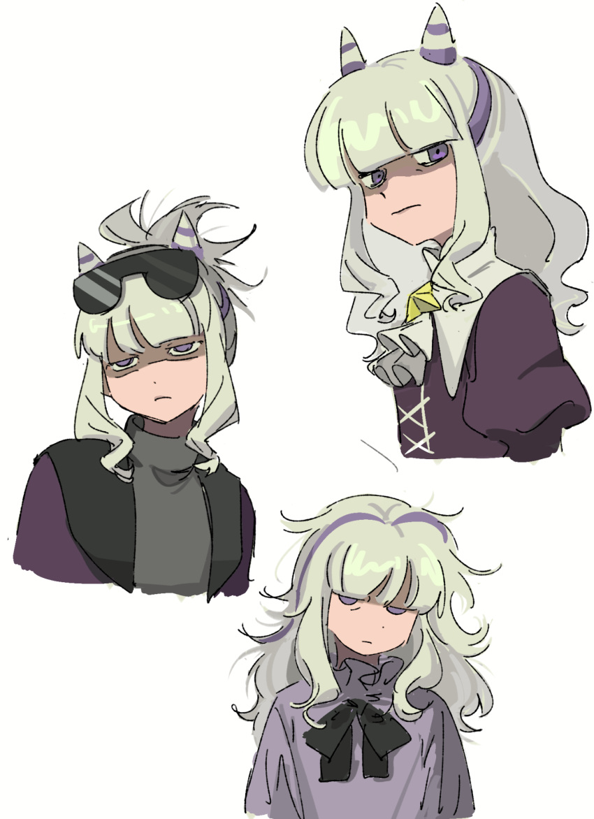 2girls, ascot, black_bow, black_bowtie, blonde_hair, bow, bowtie, commentary