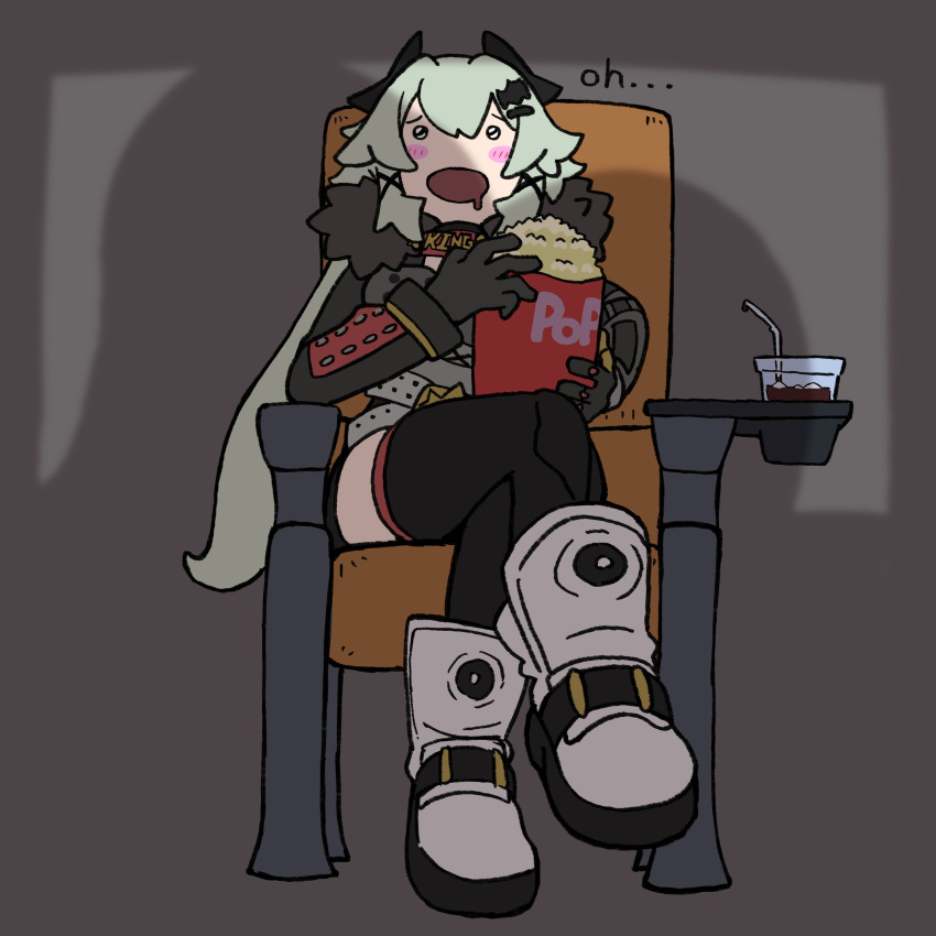 1girl, absurdres, black_gloves, black_jacket, black_thighhighs, blush, caesar_king_(zenless_zone_zero), crossed_legs