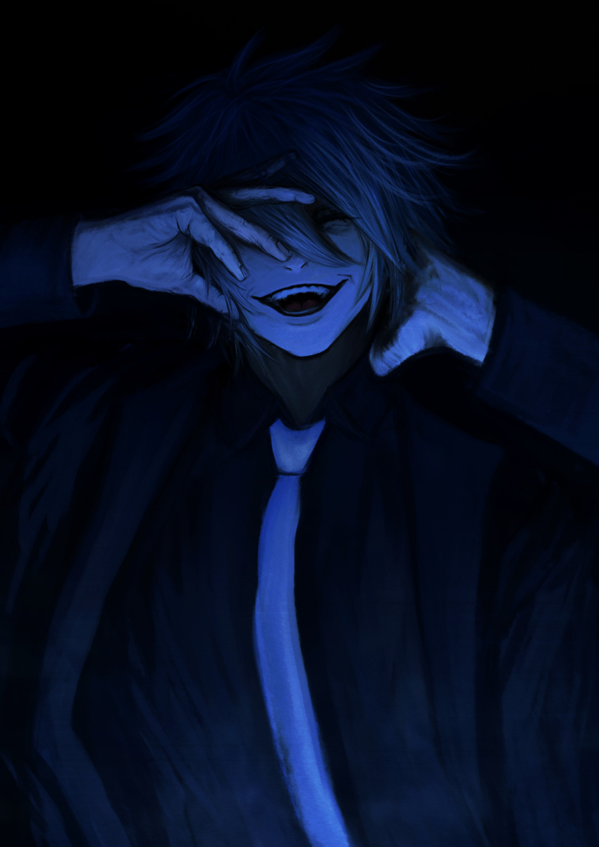 absurdres, black_suit, business_suit, closed_eyes, commission, commissioner_upload, crain1art, dark_background