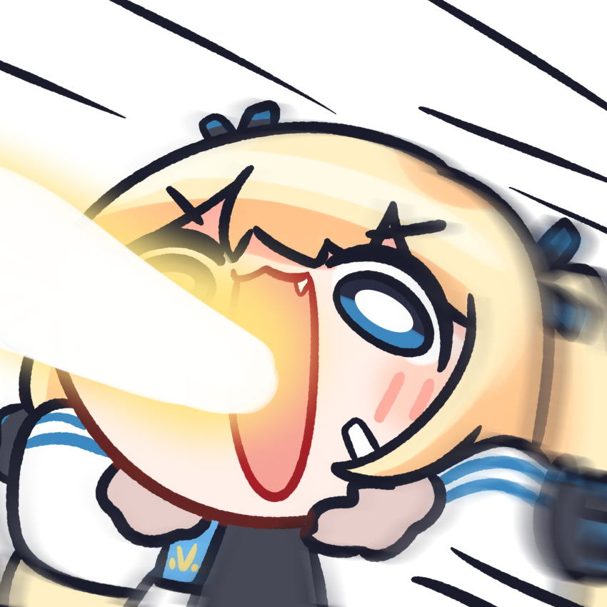 1girl, :3, bandaid, bandaid_on_cheek, bandaid_on_face, black_bodysuit, blonde_hair, blue_eyes