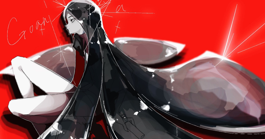 1other, absurdly_long_hair, androgynous, black_hair, bort, colored_skin, gem_uniform_(houseki_no_kuni), glint