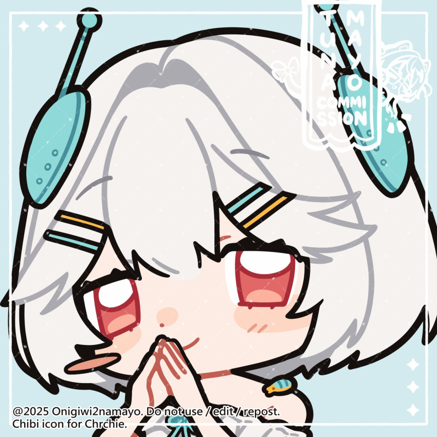 1girl, aqua_background, aqua_ribbon, artist_name, blush, blush_stickers, bug, chibi