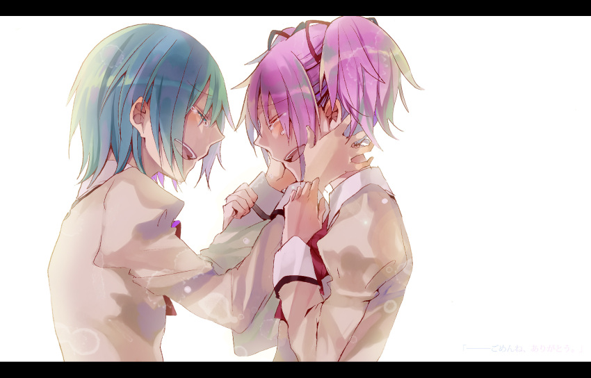 38page, bad_id, blue_hair, closed_eyes, eyes_closed, hair_ribbon, highres, kaname_madoka