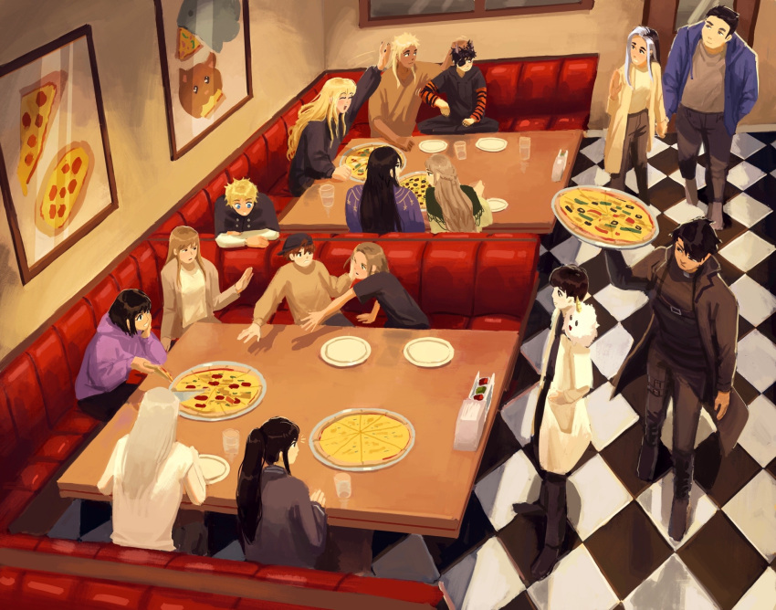 absolutely_everyone, abyssal_black_flame_dragon_(omniscient_reader's_viewpoint), annotated, backwards_hat, baseball_cap, biyoo_(omniscient_reader's_viewpoint), black_coat, black_hair