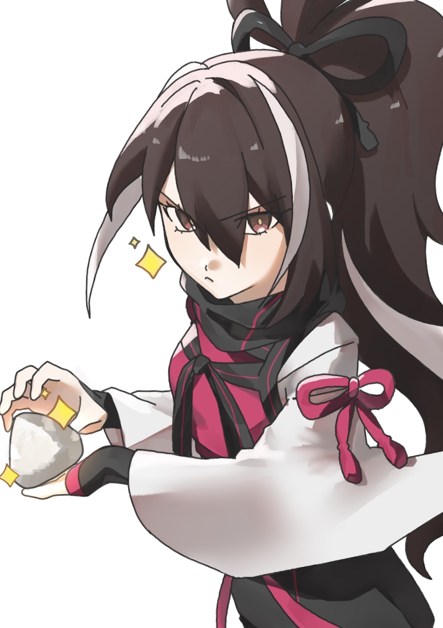 1girl, black_hair, breasts, brown_eyes, fate/grand_order, fate_(series), food, highres