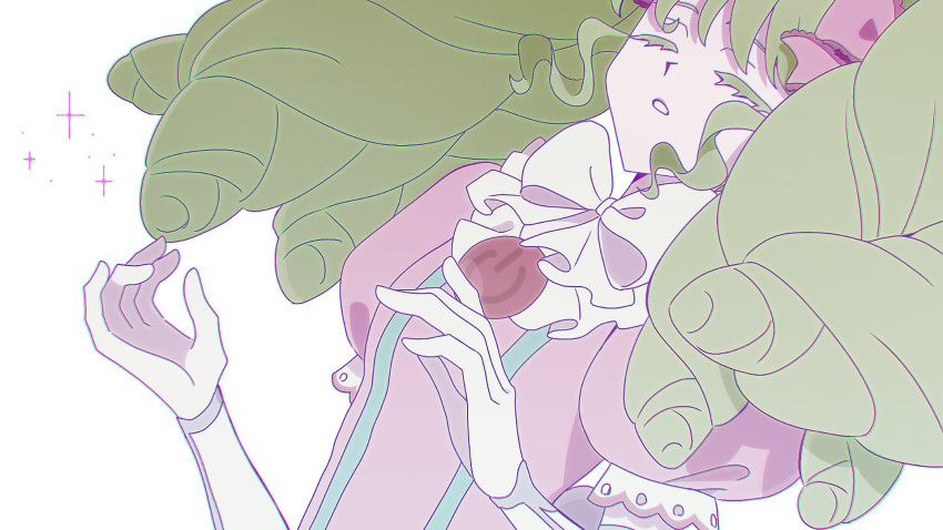1girl, bow, bowtie, closed_eyes, collapsing, colored_eyelashes, commentary, dress