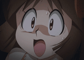 animated, animated_gif, brown_eyes, brown_hair, dororon_enma-kun, fine_art_parody, fudoh_harumi, fudou_harumi, gif, lowres, nightmare_fuel, parody, screaming, the_scream