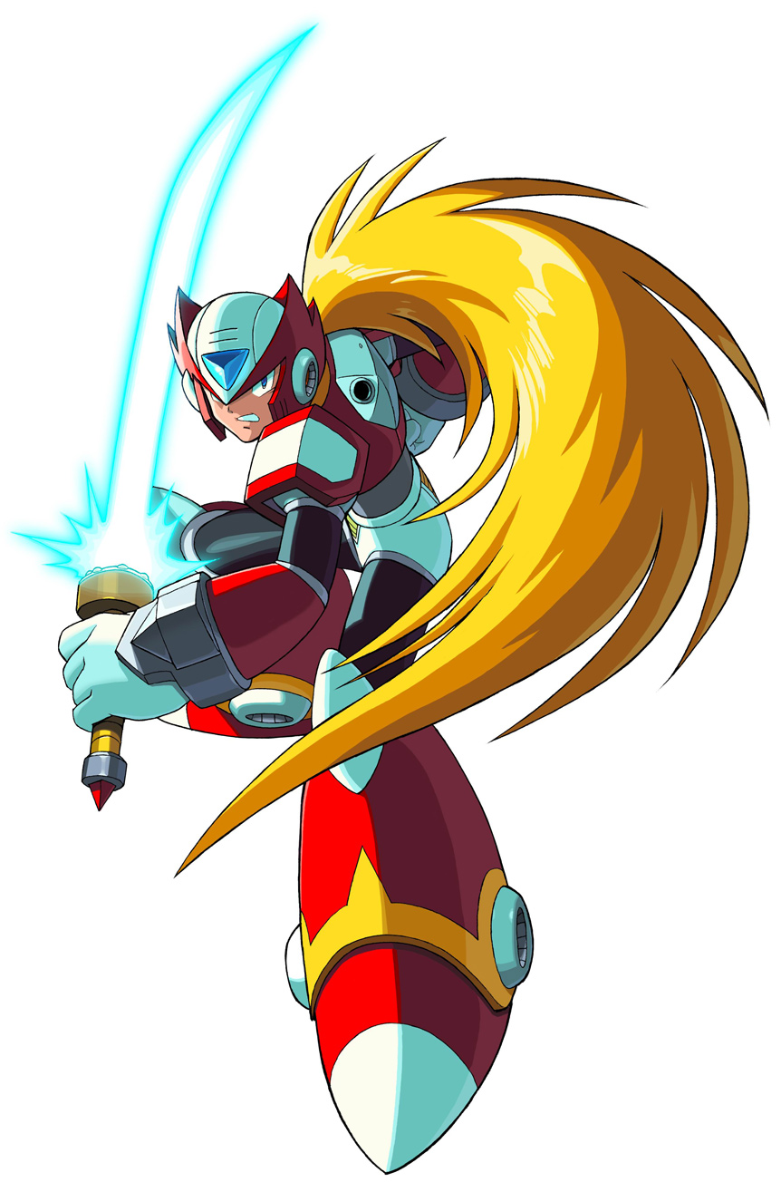 1boy, android, armor, blonde_hair, blue_eyes, clenched_hands, clenched_teeth, energy_sword