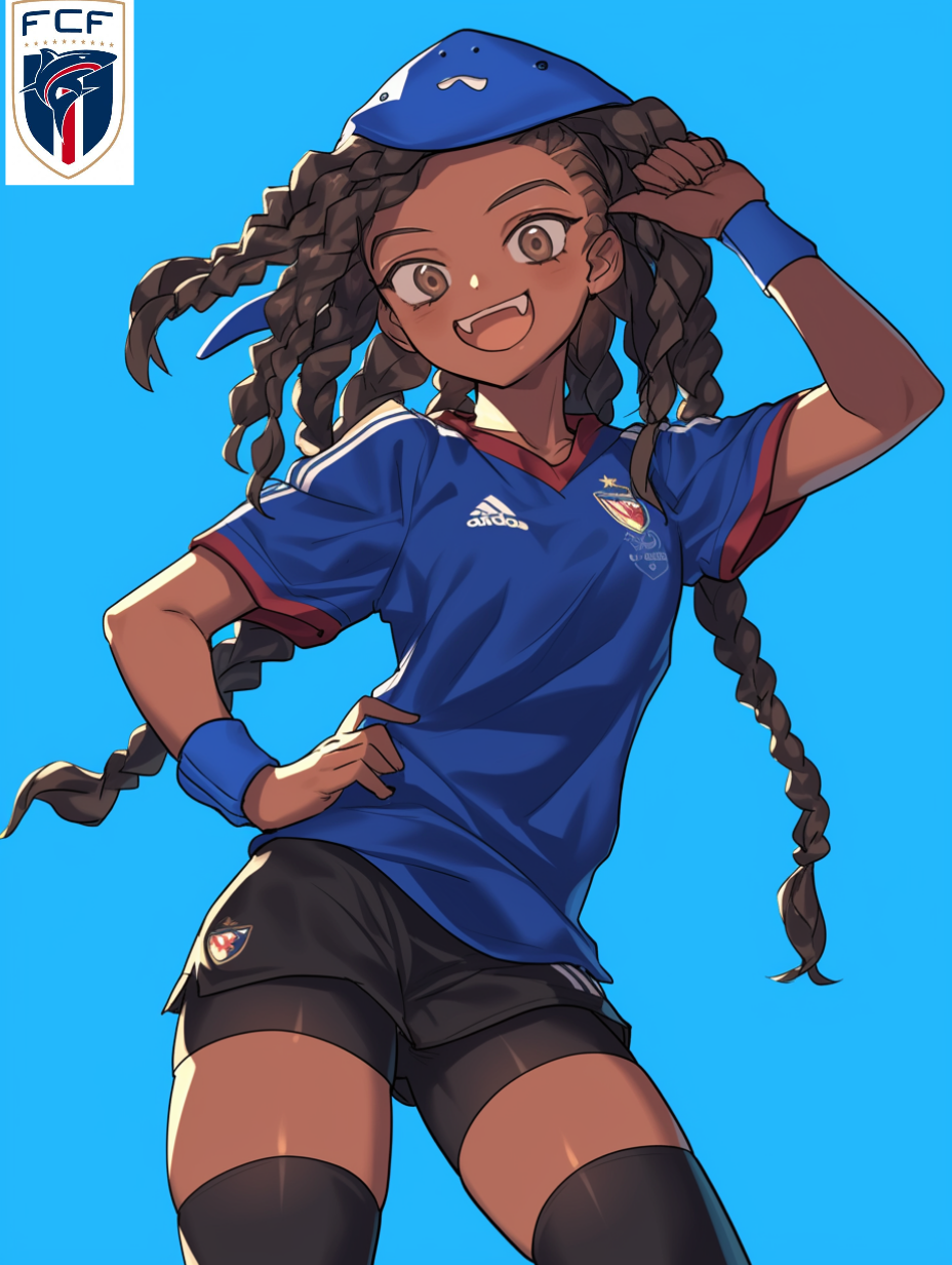 1girl, 2026_fifa_world_cup, ai-generated, cape_verde, highres, sanchez1334original, soccer_uniform, sportswear