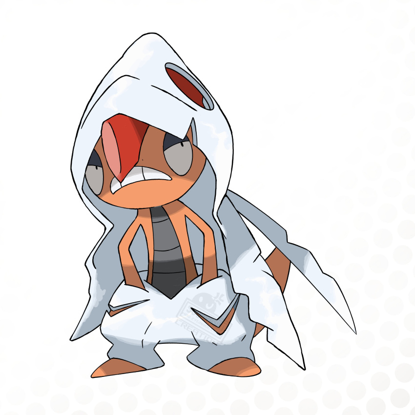 absurdres, colored_skin, half-closed_eyes, highres, lizard, madzygardecore, mega_pokemon, mega_scrafty