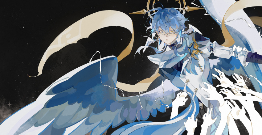 absurdres, anar_9158, grey_hair, halo, head_wings, highres, honkai:_star_rail, honkai_(series)