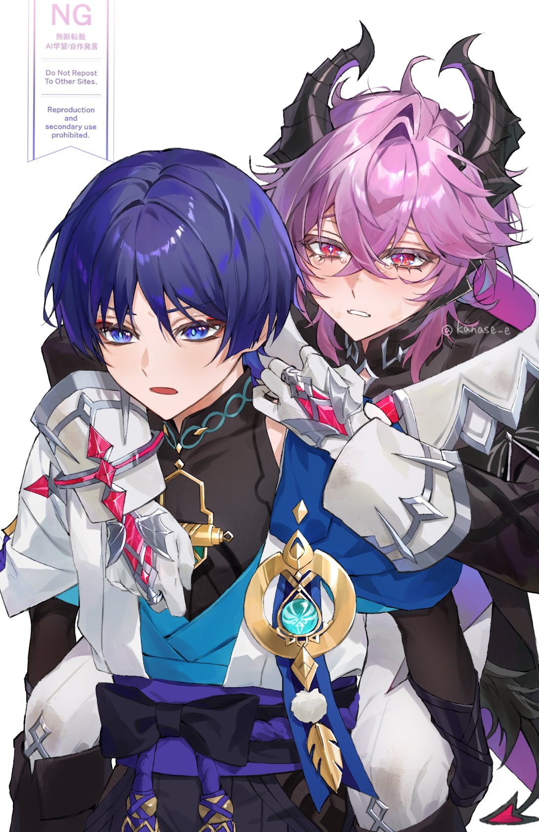 2boys, anemo_symbol_(genshin_impact), aqua_gemstone, arm_around_leg, arm_around_shoulder, arm_at_side, belt, black_belt