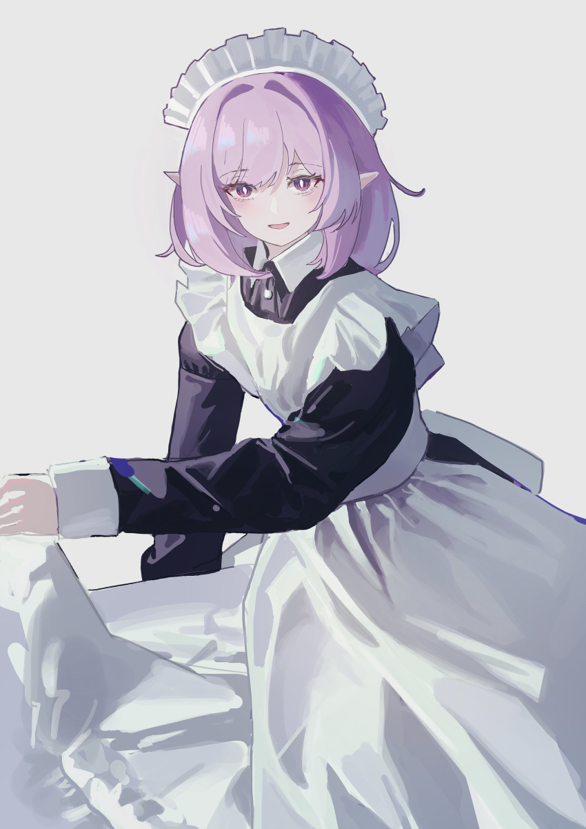 1girl, absurdres, alternate_costume, apron, black_dress, chinese_commentary, chujiuo, commentary_request