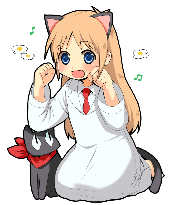 black_cat, black_cat_(animal), blue_eyes, blush, cat, cat_ears, cat_tail, child