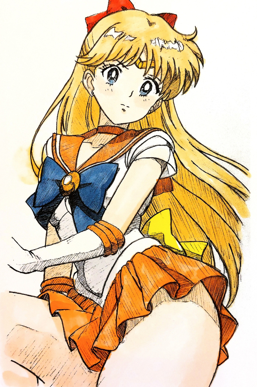 1girl, absurdres, aino_minako, bishoujo_senshi_sailor_moon, blonde_hair, blue_bow, blue_eyes, bow