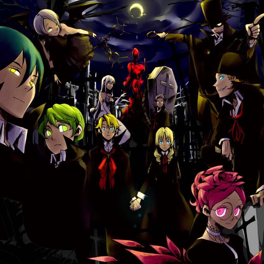 6+boys, 6+girls, blonde_hair, blood, coffin, cross, dorothy_nibas, doubs_hughley