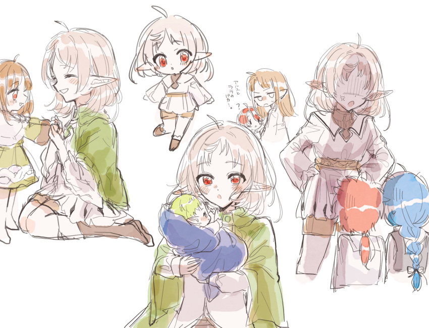 ahoge, anger_vein, ars_greyrat, baby, boots, braid, brown_hair, capelet
