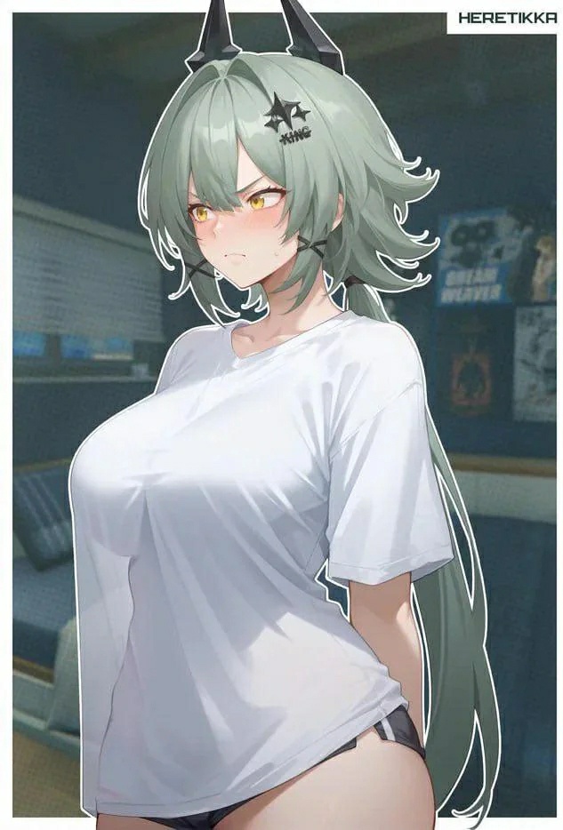 1girl, ai-generated, alternate_costume, caesar_king_(zenless_zone_zero), heretikka, long_hair, looking_away, pout
