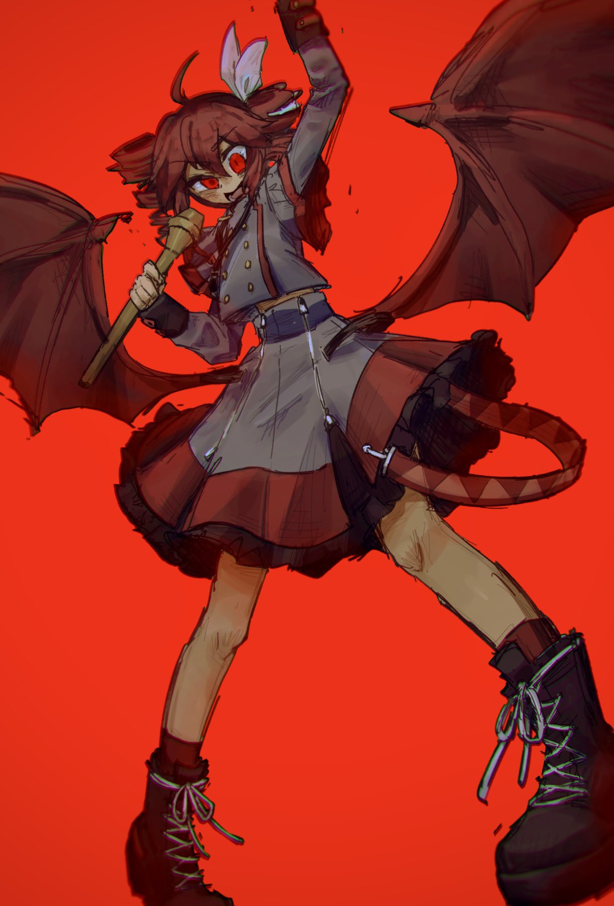 1girl, agpgwm, ahoge, belt, black_belt, black_boots, boots, buttons