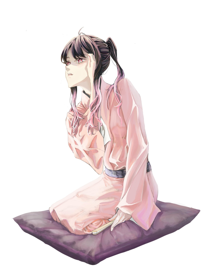 1girl, akane-banashi, black_hair, dybala41, facing_ahead, highres, japanese_clothes, kimono
