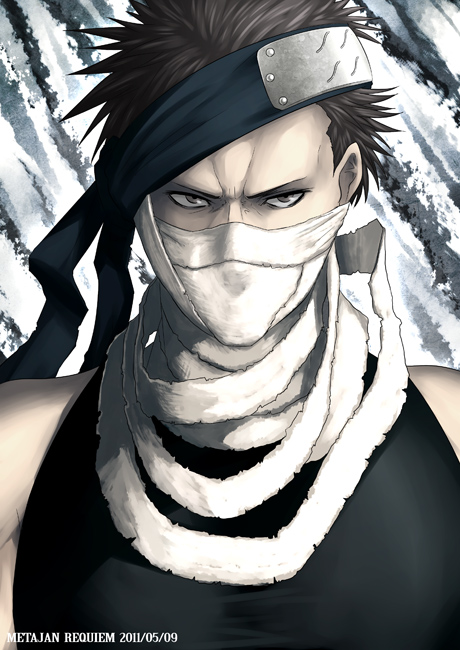 bandage, bandages, black_eyes, black_hair, headband, kei-suwabe, kirigakure_symbol, male