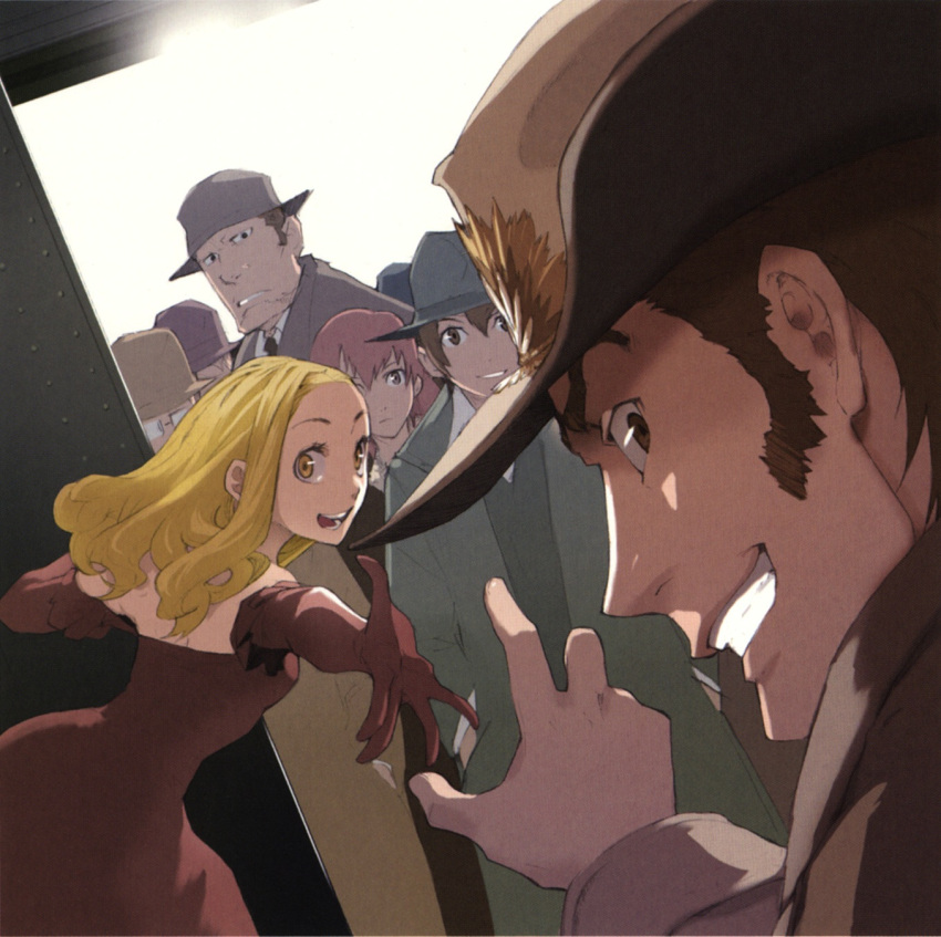 berga_gandor, brown_eyes, brown_hair, cowboy, cowboy_hat, dress, enami_katsumi, ennis