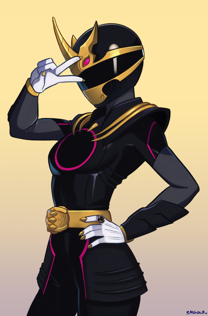 1girl, absurdres, black_bodysuit, black_helmet, bodysuit, breasts, cowboy_shot, gozyuunicorn
