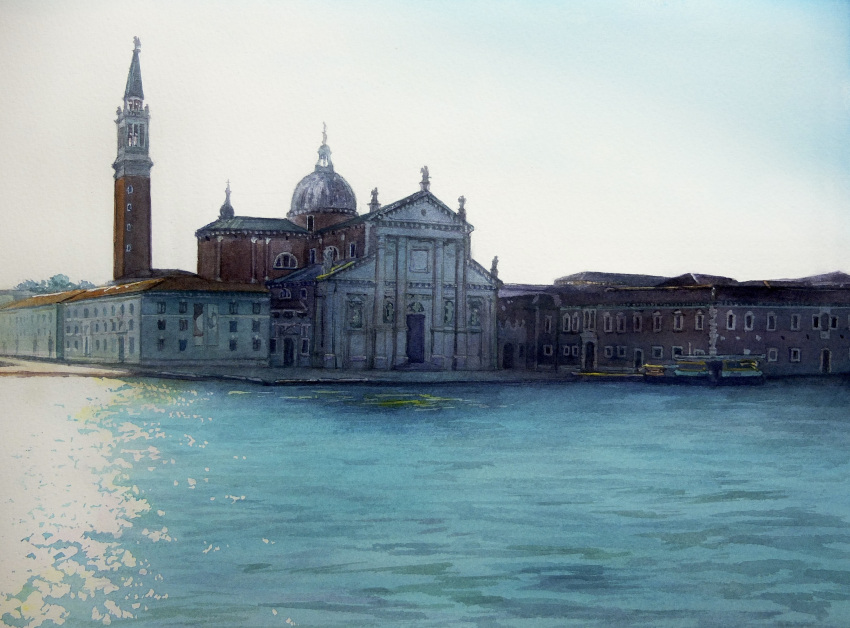 absurdres, bell_tower, campanile_di_san_marco, european_architecture, ferry_(ship), highres, kazuyuki_hashimoto, landscape