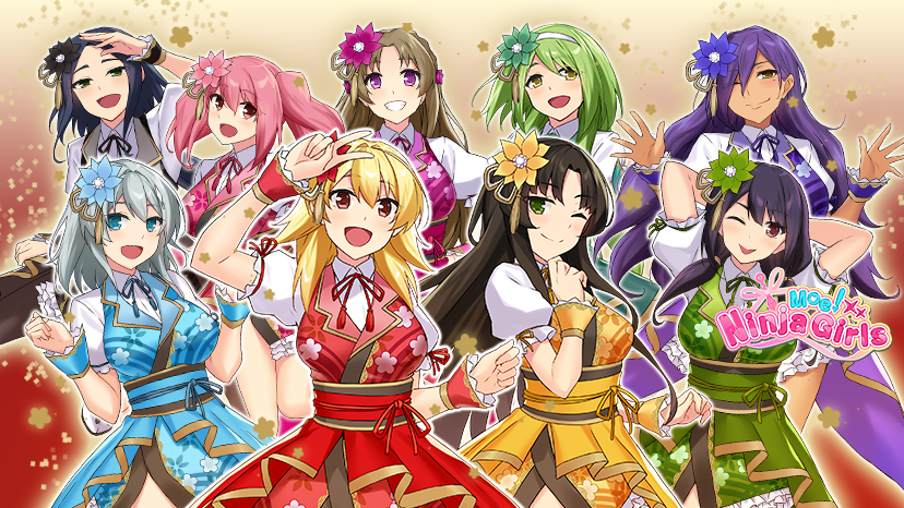 6+girls, blonde_hair, blue_eyes, blue_hair, blue_kimono, breasts, brown_hair, closed_mouth