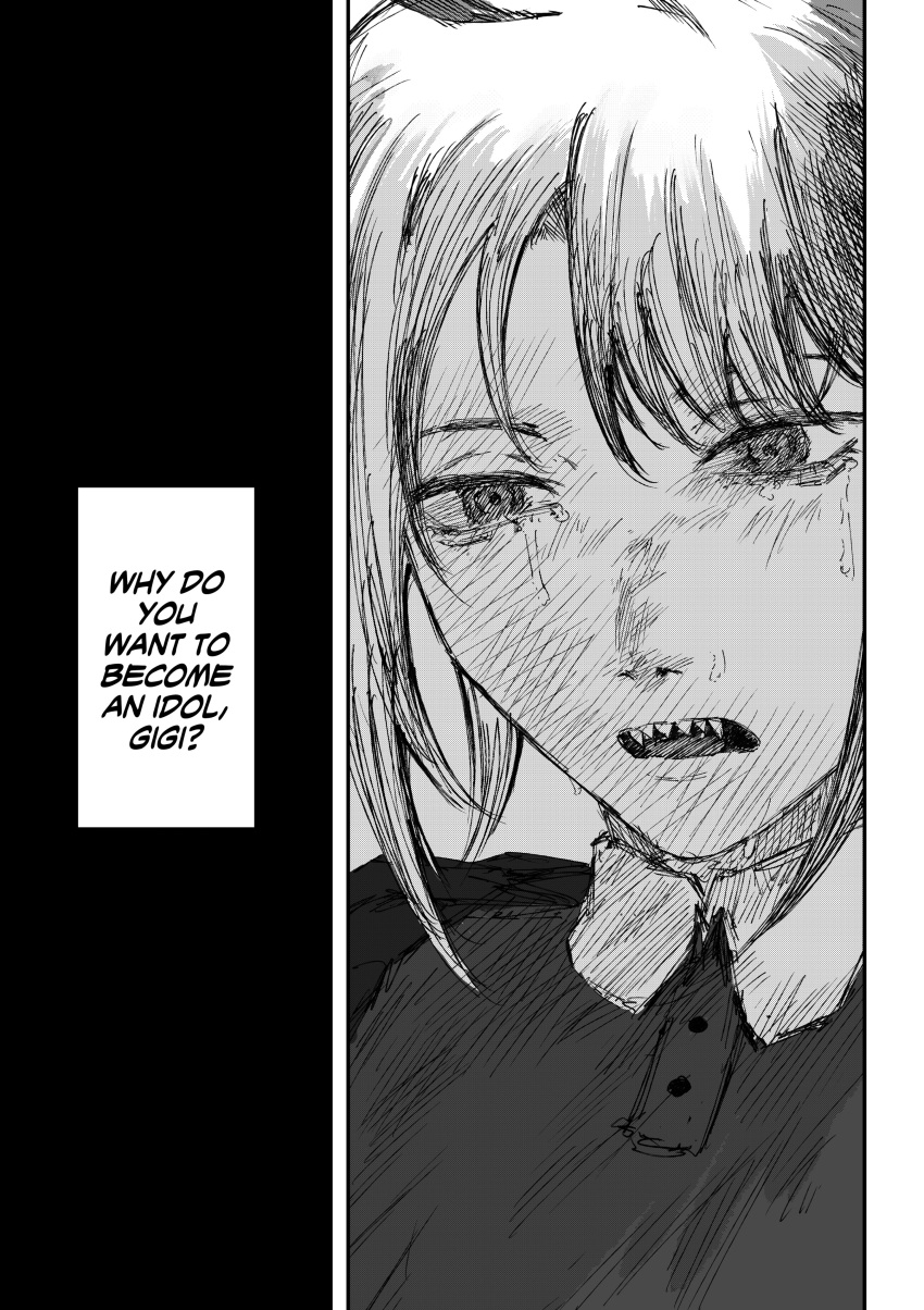 1girl, absurdres, english_commentary, english_text, gigi_murin, greyscale, highres, hololive