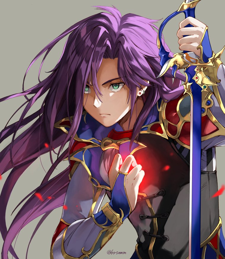 1girl, bridal_gauntlets, closed_mouth, earrings, faris_scherwiz, final_fantasy, final_fantasy_v, glowing