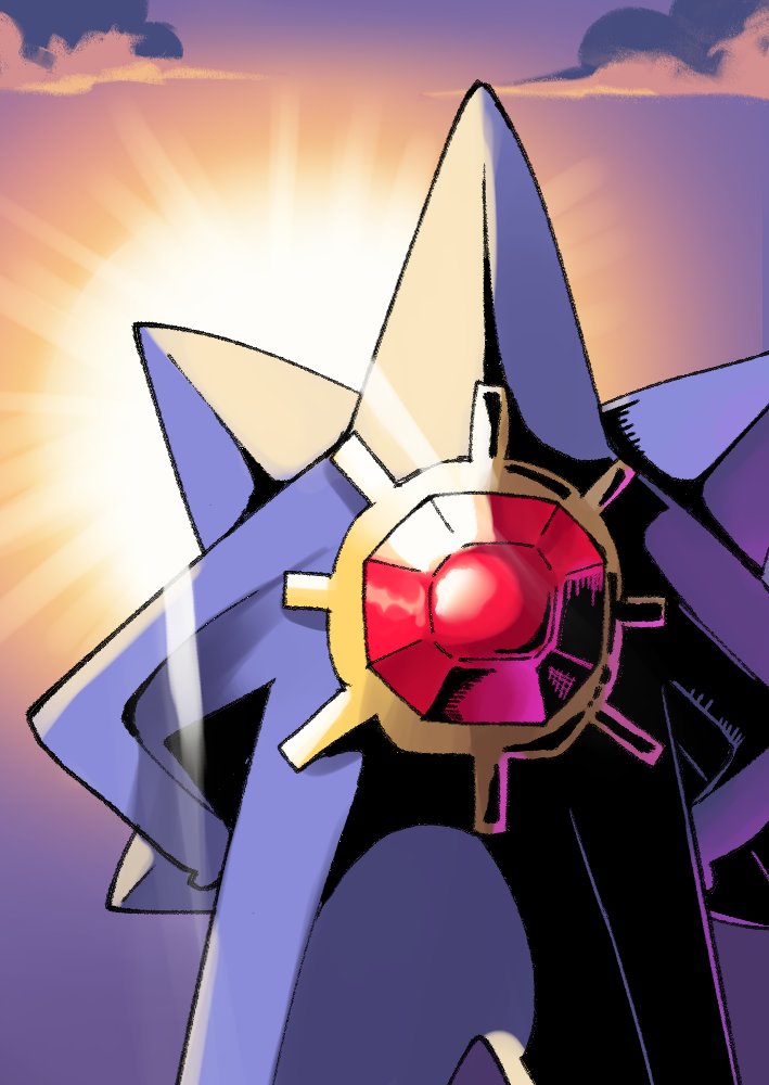 colored_skin, creature, gem, hands_on_own_hips, long_legs, mega_pokemon, mega_starmie, meme