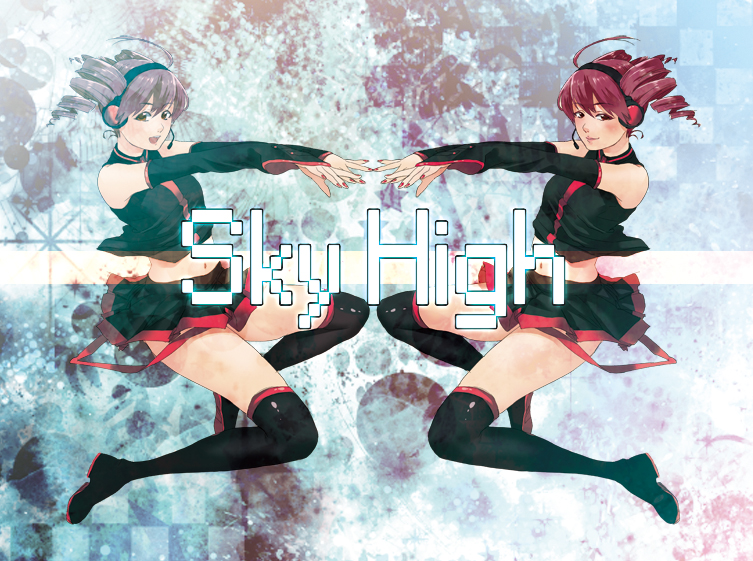 clone, detached_sleeves, drill_hair, headphones, headset, kasane_teto, multiple_girls, musyasabu