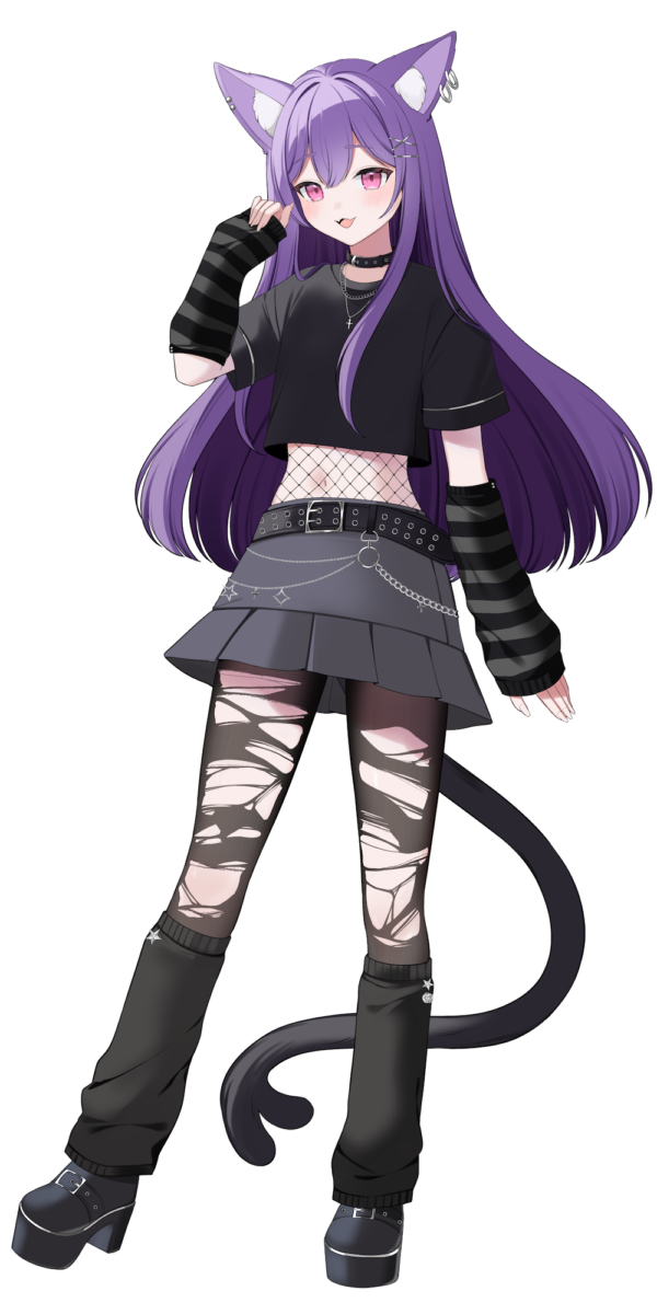 1girl, :3, animal_ear_fluff, animal_ear_piercing, animal_ears, belt, black_arm_warmers, black_belt