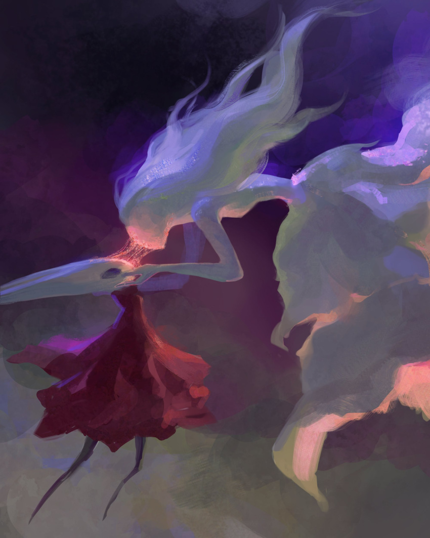 2girls, absorbing, absurdres, arthropod_girl, black_eyes, black_skin, cloak, colored_skin