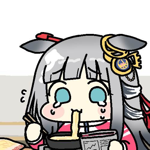 animal_ears, aqua_eyes, blush_stickers, chibi, chibi_only, chopsticks, chrono_genesis_(umamusume), commentary