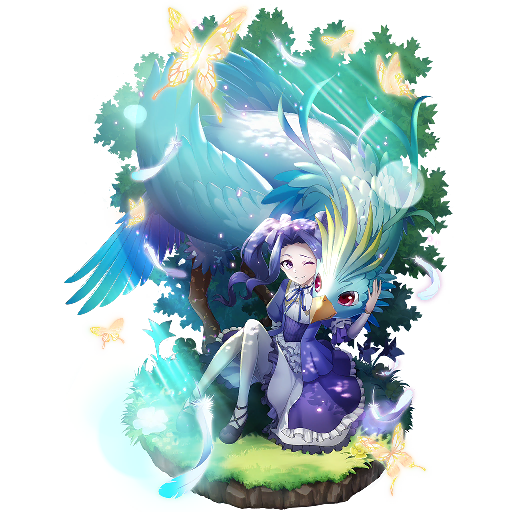 1girl, ;), artist_request, black_boots, blue_ribbon, boots, bug, butterfly