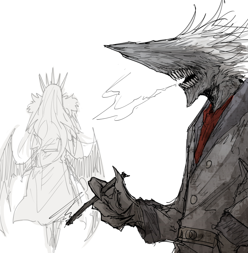 blot_plot, cigar, coat, from_side, grey_coat, holding, holding_cigar, jemiru_(kankan33333)