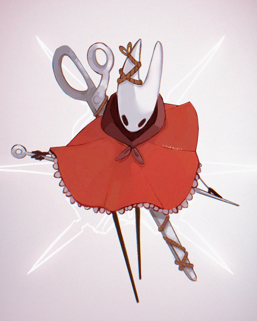 1girl, absurdres, adapted_costume, arthropod_girl, black_eyes, black_skin, cloak, colored_skin