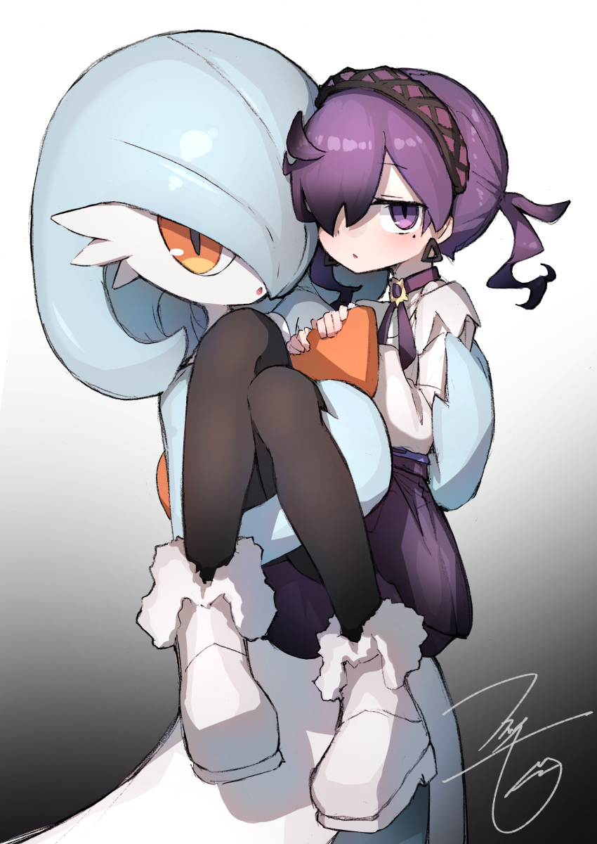 2girls, :o, absurdres, ahoge, artist_name, black_pantyhose, blue_hair, blue_skin