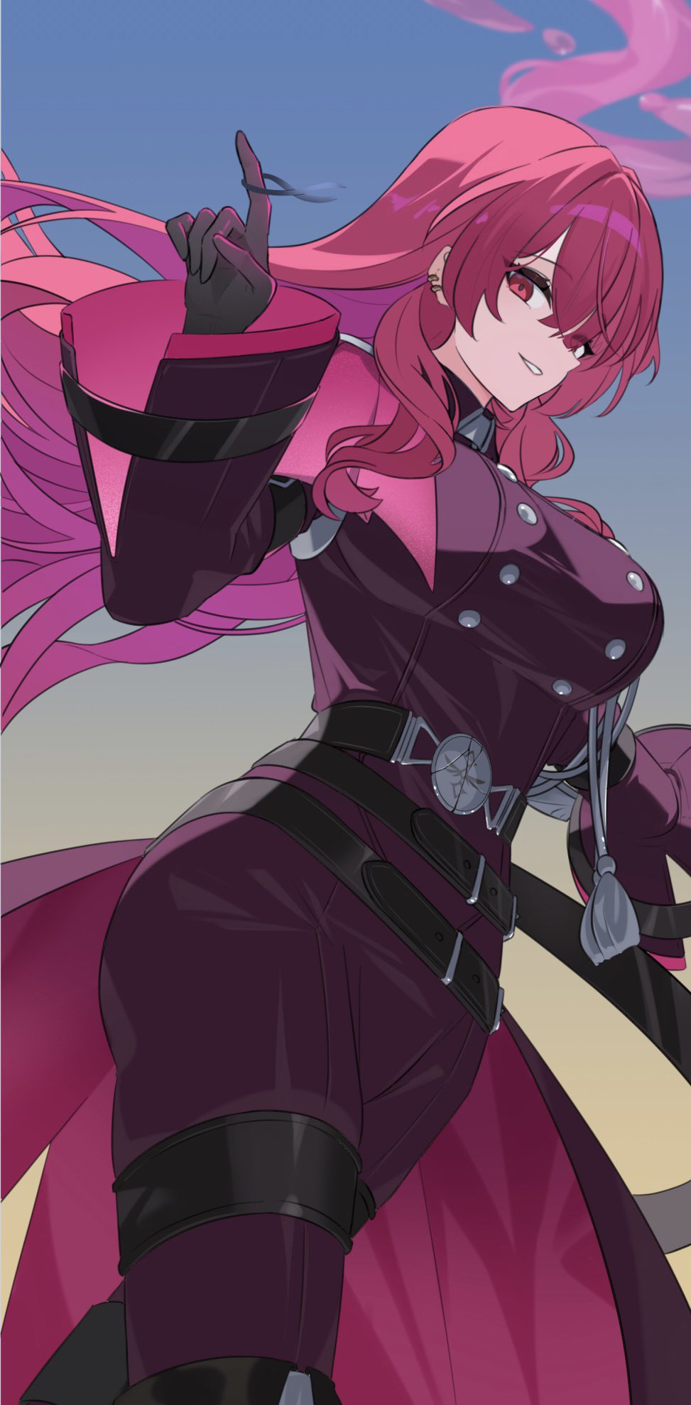 1girl, belt, breasts, buttons, double-breasted, duel_monster, exosister_karmael, exosister_martha