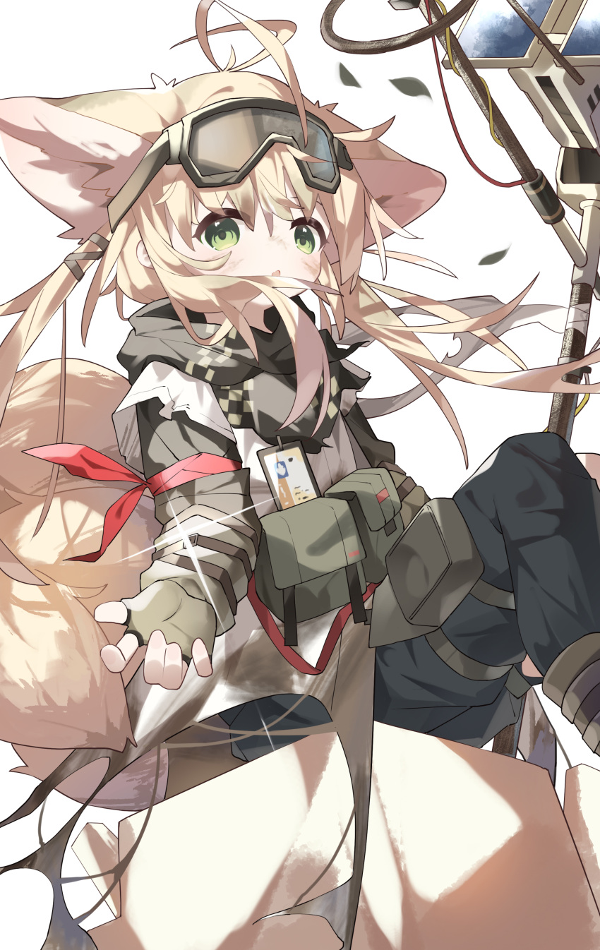 1girl, absurdres, animal_ears, arknights, blonde_hair, chinese_commentary, commentary_request, extra_ears