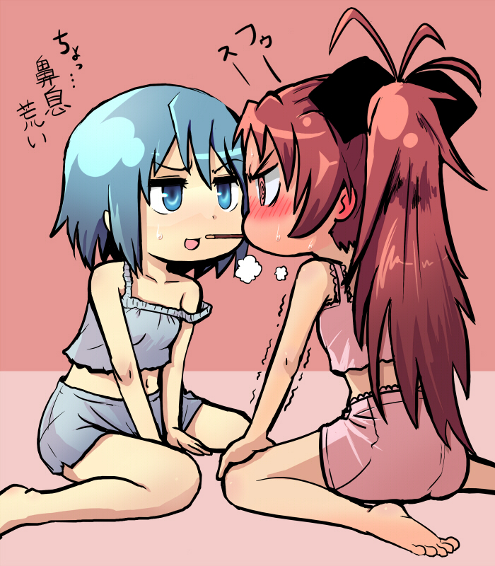 b3, blue_eyes, blue_hair, long_hair, magical_girl, mahou_shoujo_madoka_magica, miki_sayaka, multiple_girls