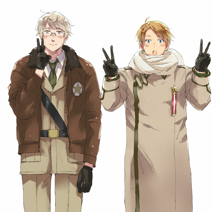 2boys, ahoge, amari_(pixiv_15408965), america_(hetalia), america_(hetalia)_(cosplay), arrow_(symbol), axis_powers_hetalia, bad_id