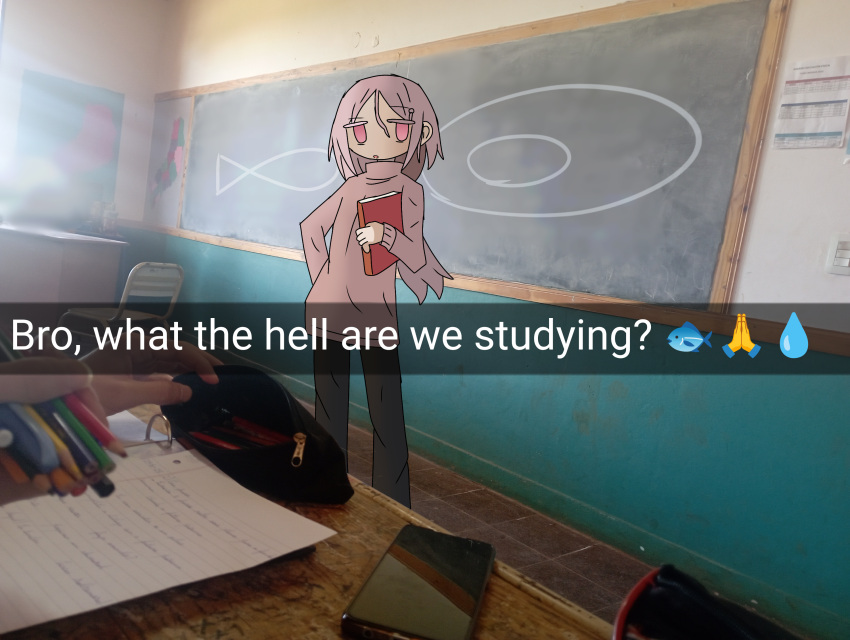 artist_request, chair, chalkboard, english_text, highres, mogawa_(shimeji_simulation), non-web_source, shimeji_simulation