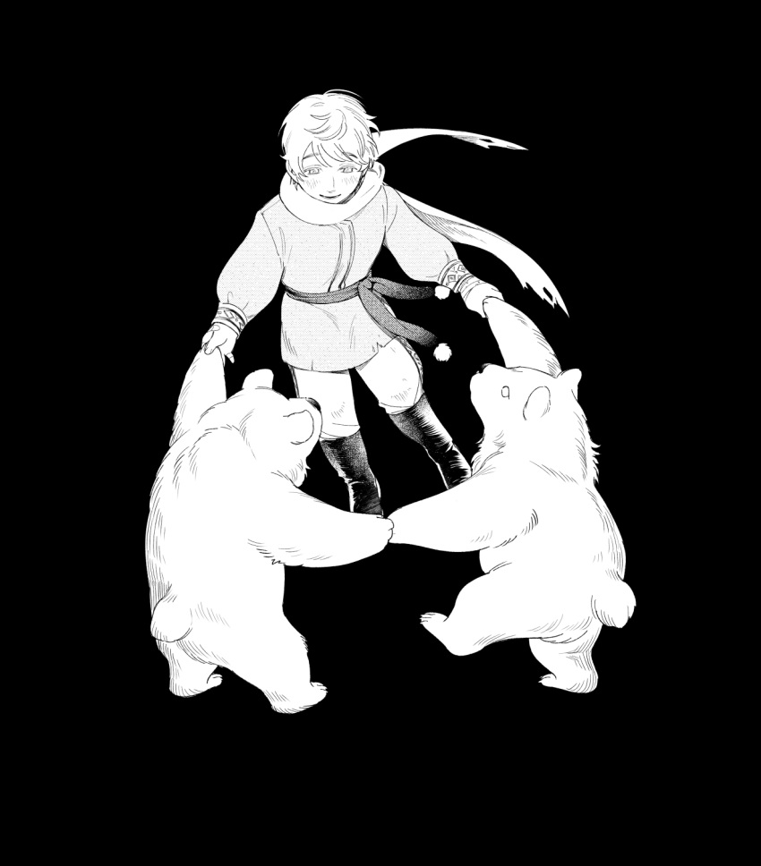 1boy, aged_down, animal, animal_ears, animal_nose, axis_powers_hetalia, baggy_pants, bear