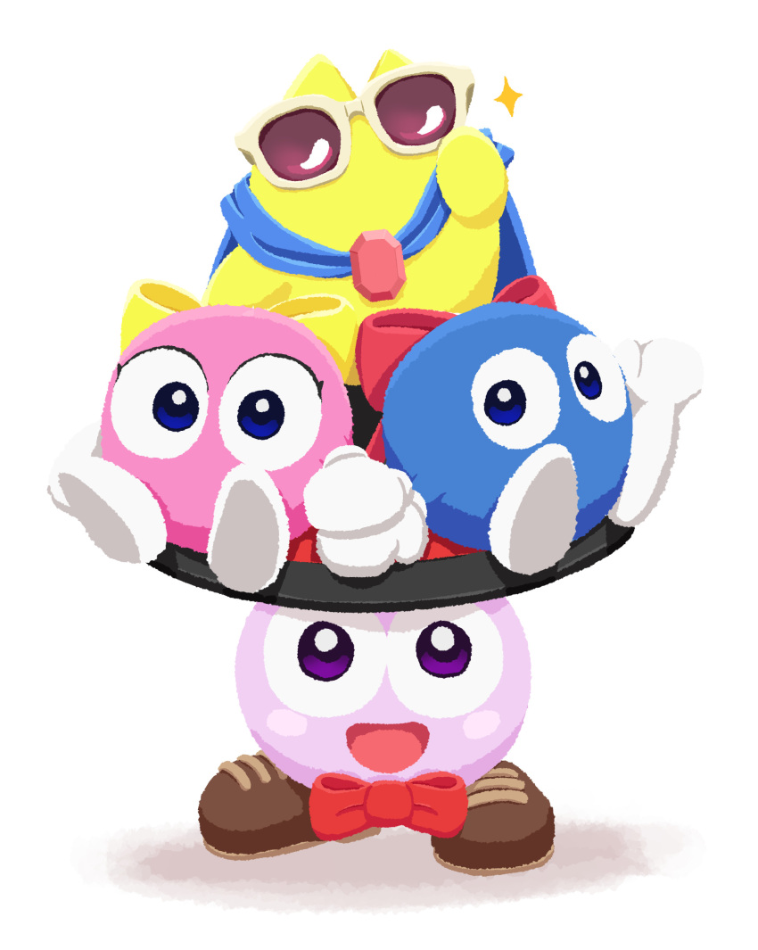 absurdres, blue_cape, blue_ribbon, blue_skin, blush_stickers, bow, bowtie, cape