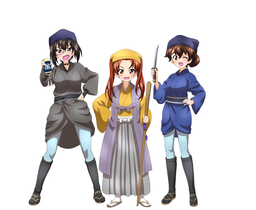 3girls, absurdres, atsumi_kakunoshin, atsumi_kakunoshin_(cosplay), commission, commissioner_upload, cosplay, english_commentary