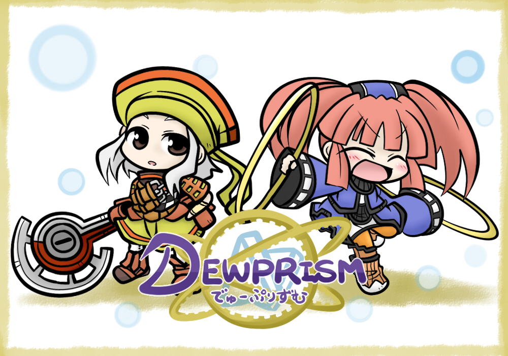 blush, brown_hair, closed_eyes, dewprism, eyes_closed, hat, jewelry, mint_(dewprism)