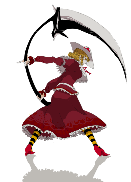 blonde_hair, curly_hair, dress, elly, frills, hat, hat_ribbon, high_heels